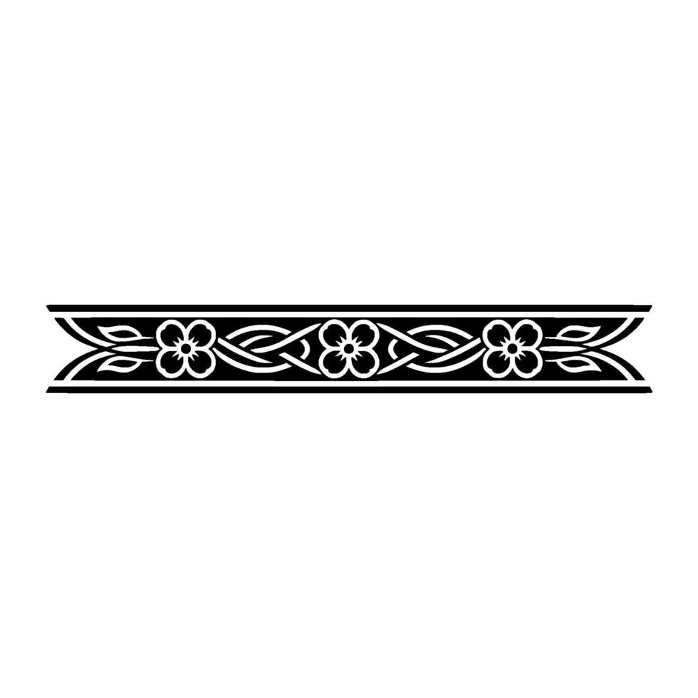 Celtic Floral Border Illustration on White vector