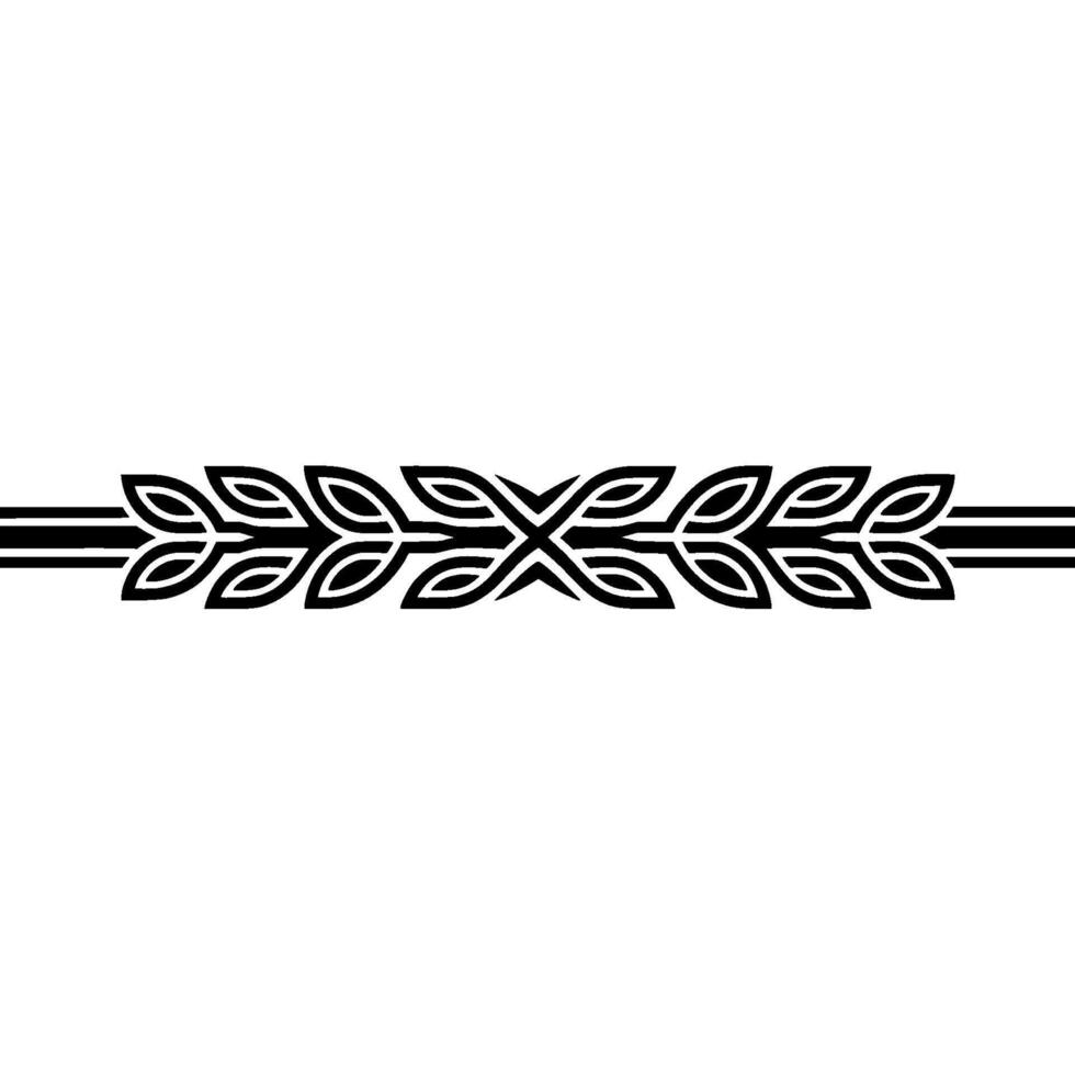 Decorative Black Border with Leaf Elements on White vector
