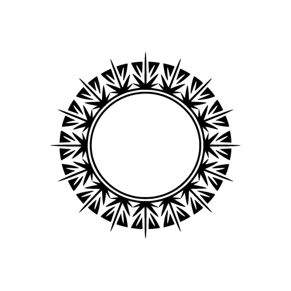 Geometric Mandala Frame, Black White, Modern vector