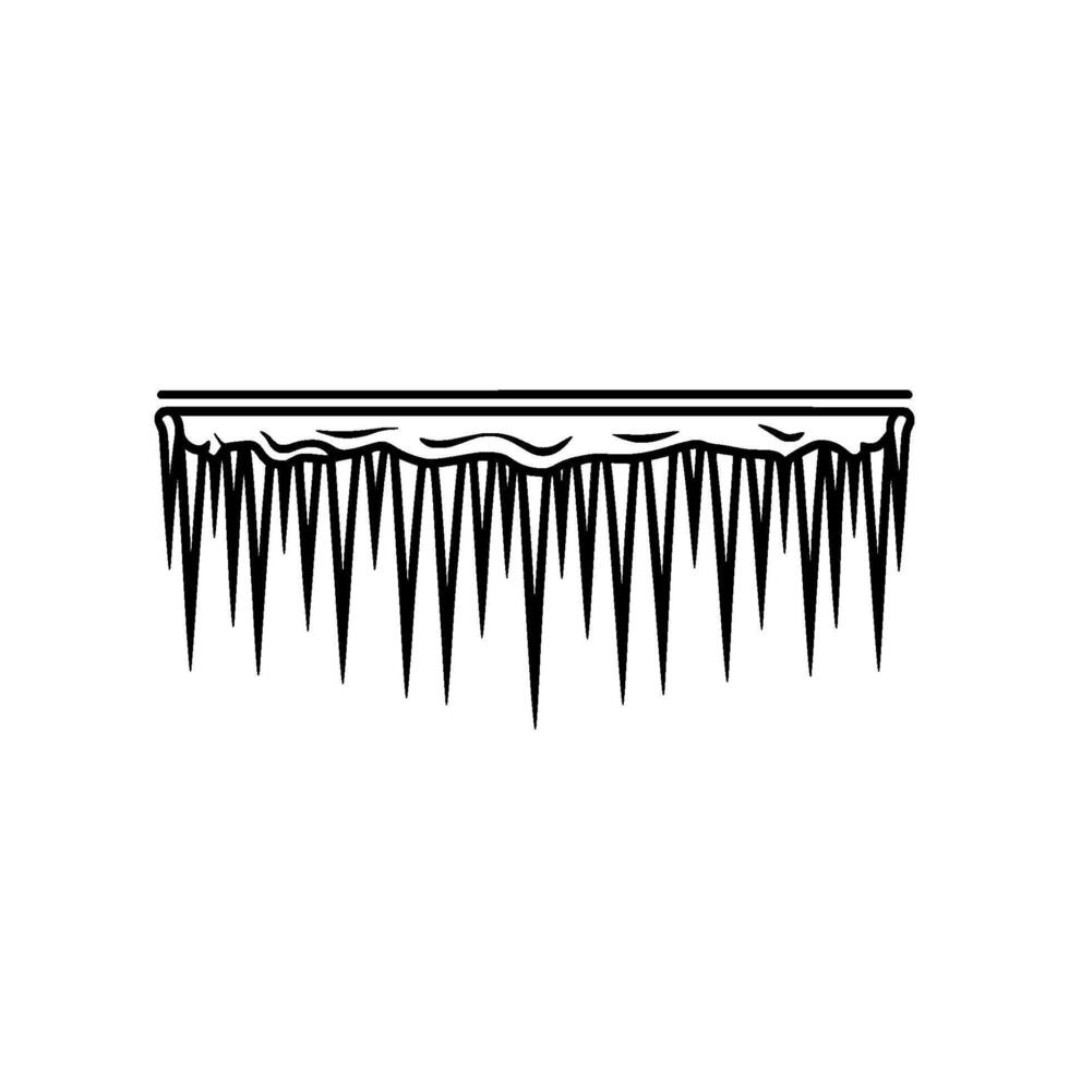Illustration of Icicles Hanging from a Roof in Winter vector