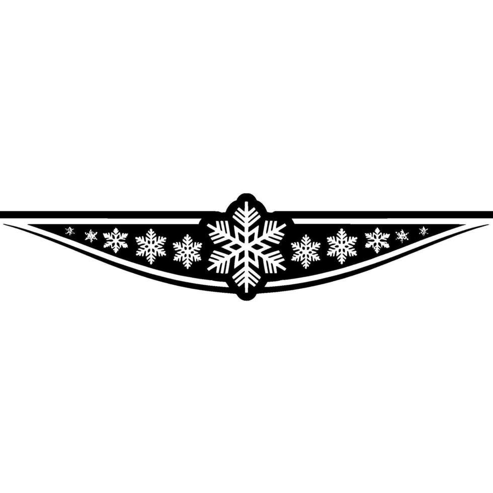 Elegant Snowflake Ornament Border, Black White Winter vector