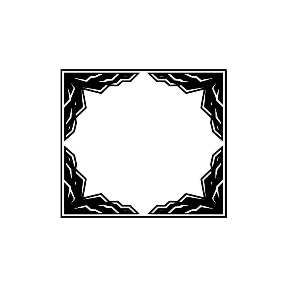 Abstract Decorative Frame with Geometric Corners on a White Background vector