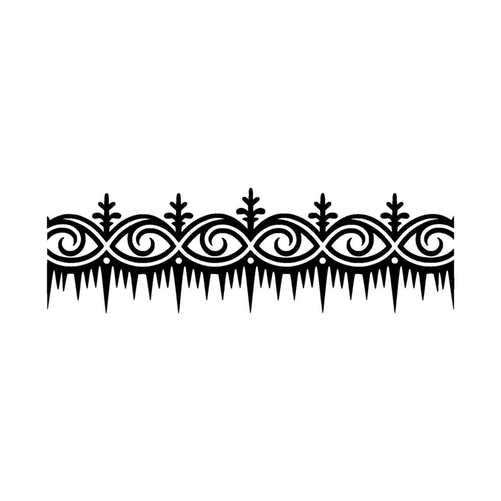 Ornamental Eye Pattern Border , Black and White, Decorative Element vector