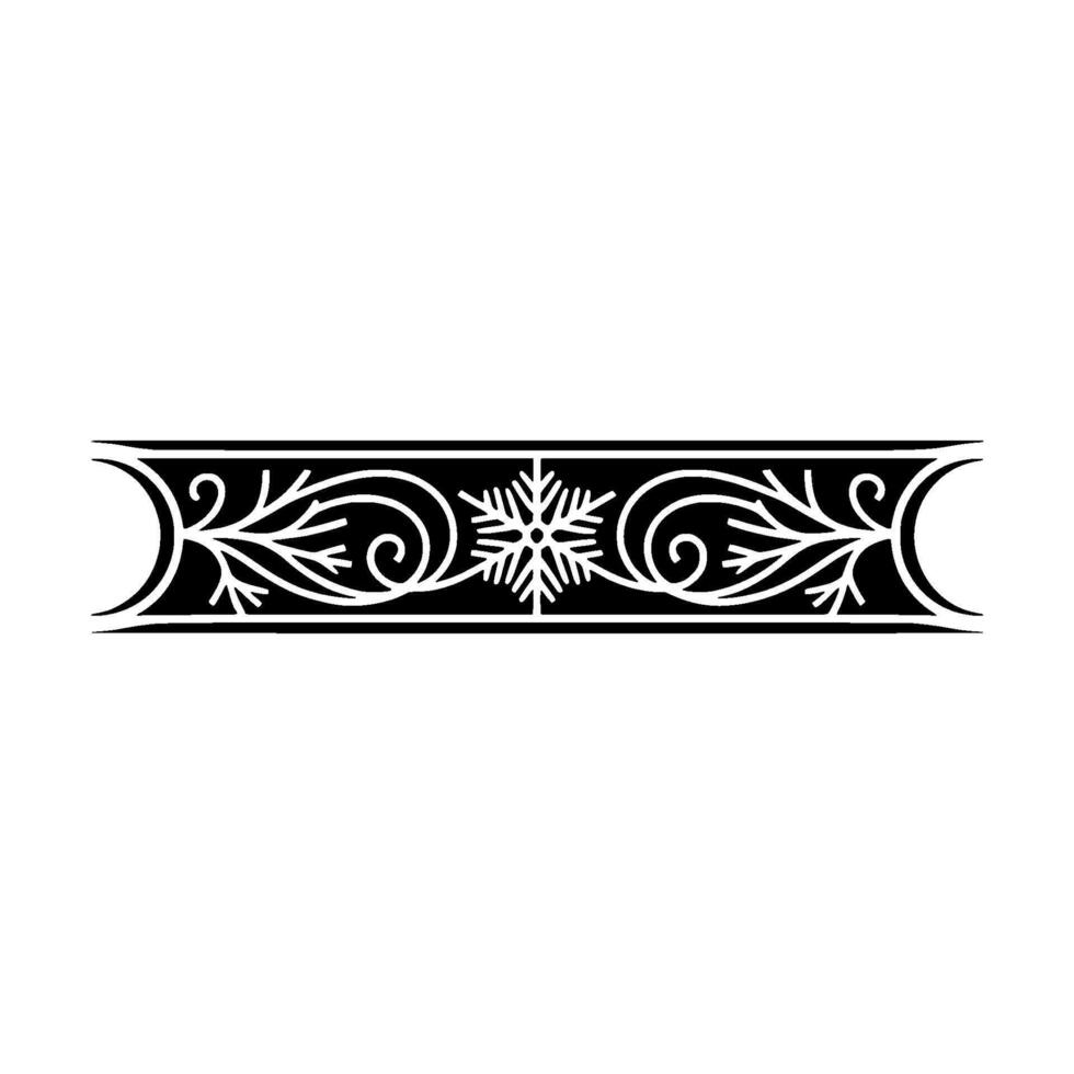 Elegant Winter Border Snowflake and Scrollwork Ornament vector