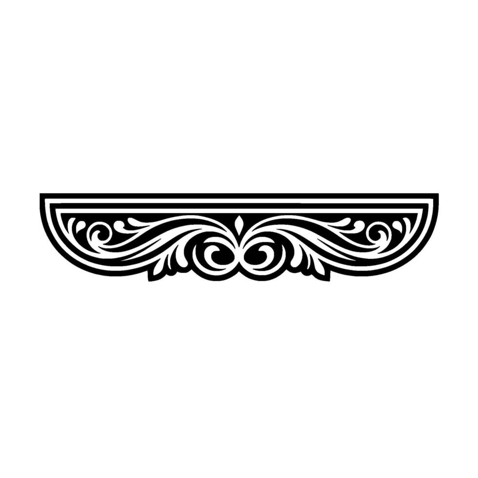 Elegant Black Ornament, on- White Background vector