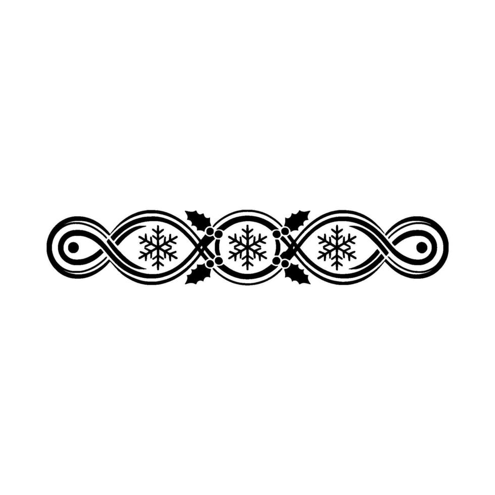 Elegant Winter Border Snowflake Holly vector