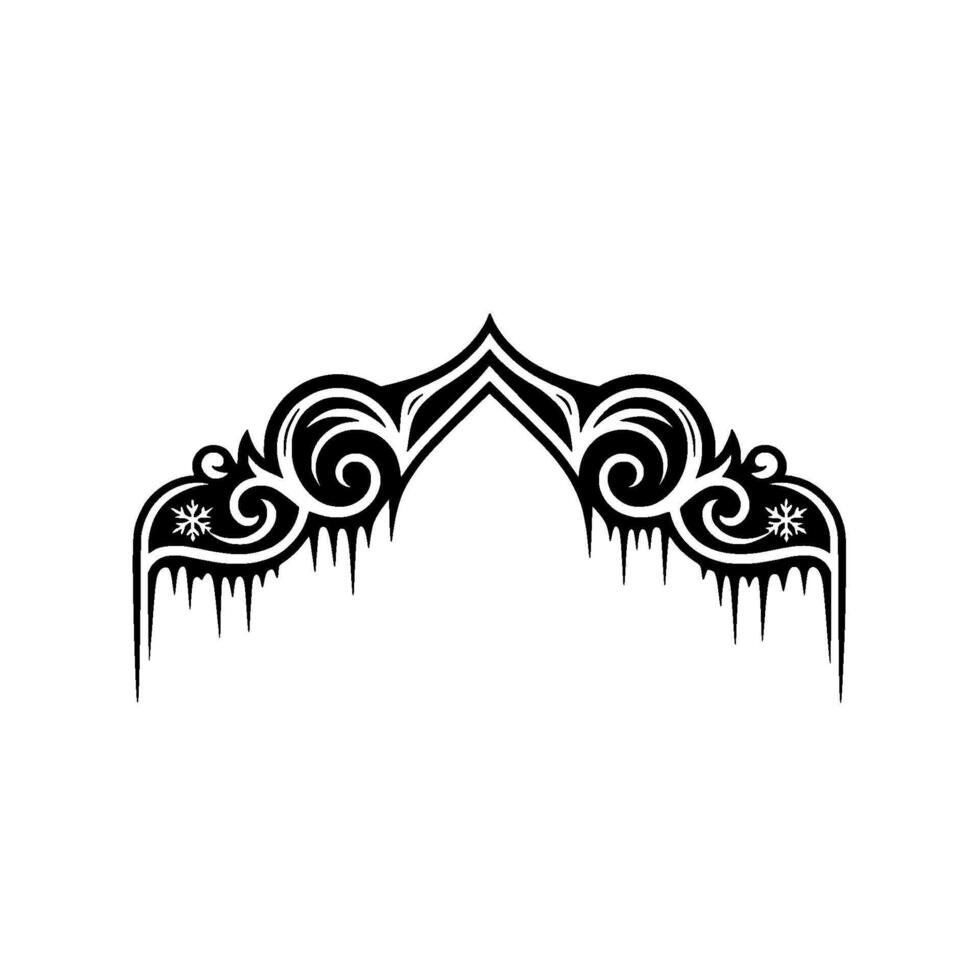 Winter Archway Elegant Black White Snowflake vector