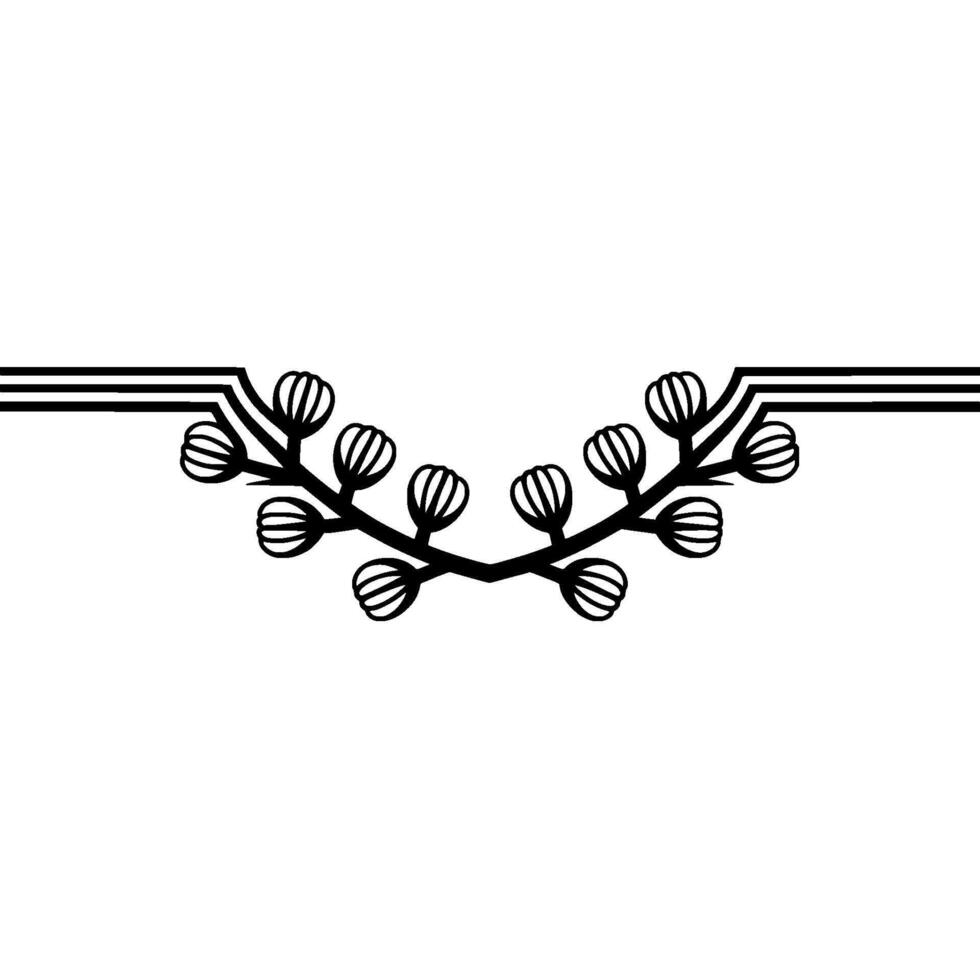 Minimalist Floral Pink Budding Branch, Decorative Border vector