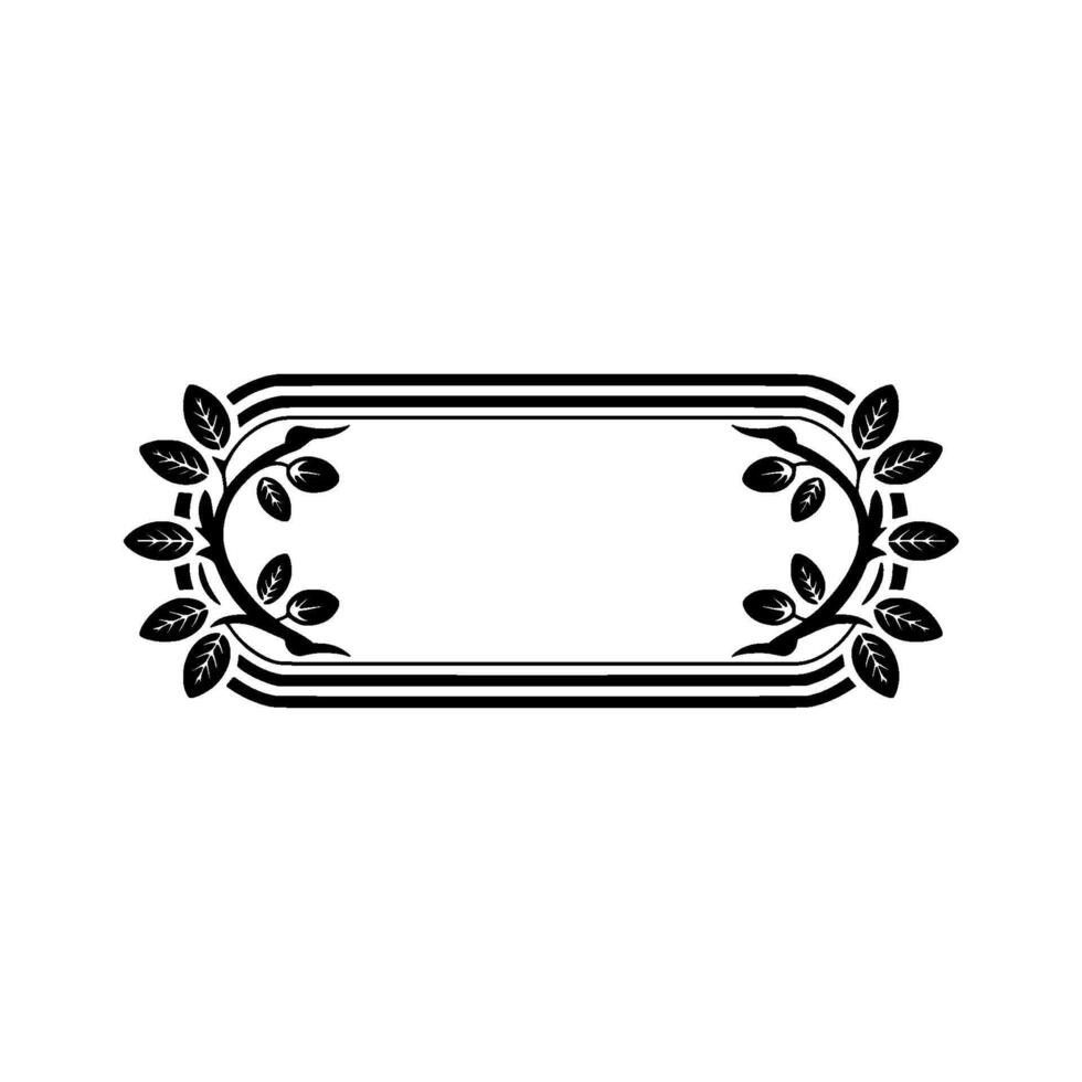 Elegant Botanical Frame Silhouette - Decorative Border vector