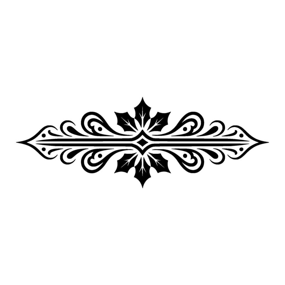 Elegant Black Ornamental Border on- White Background vector