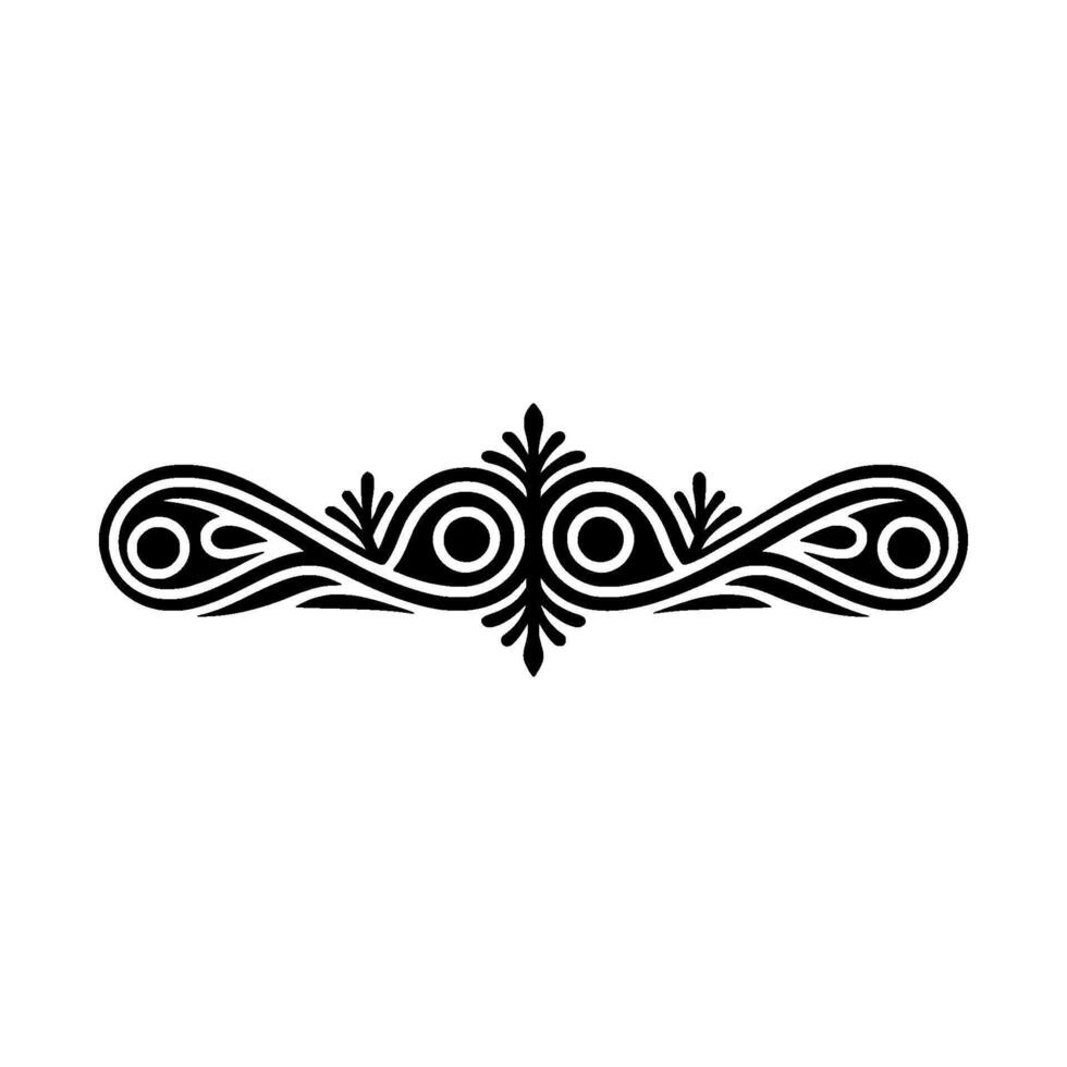 Elegant Black White Decorative Scroll Ornament on White Background vector