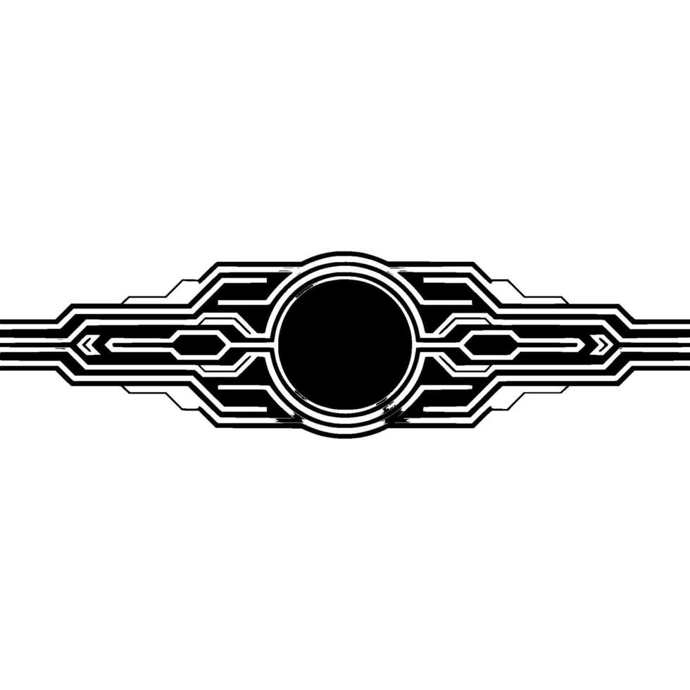 Modern Tech Futuristic Cyberpunk Element, Monochromatic, Clean Lines vector