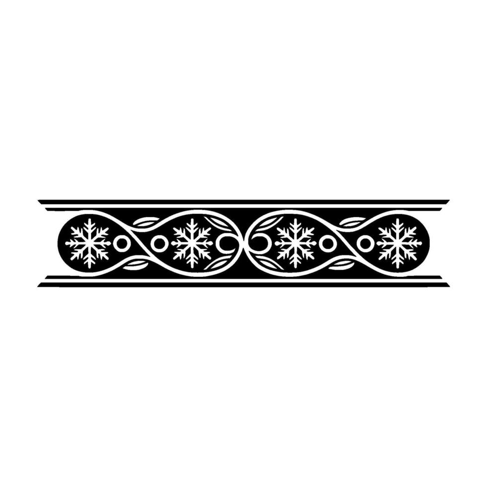 Black and White Snowflake Border Illustration vector