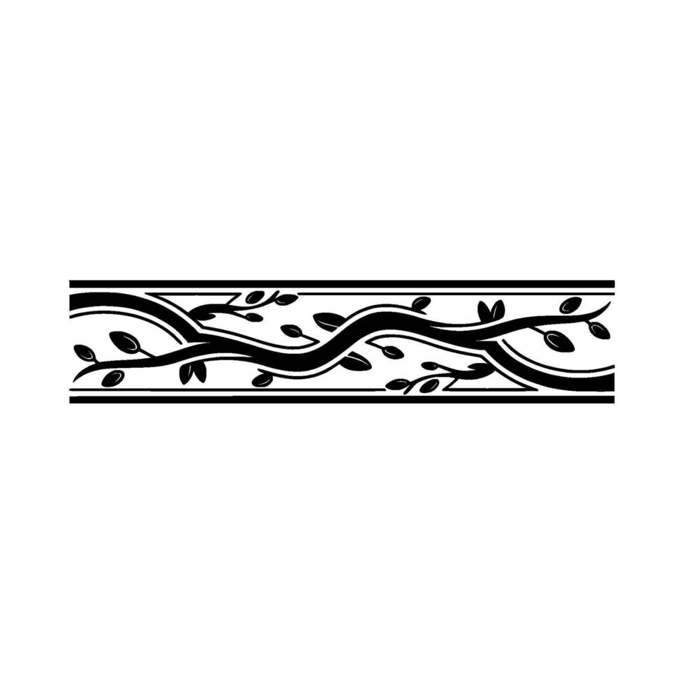 Black and White Vine Border Illustration vector