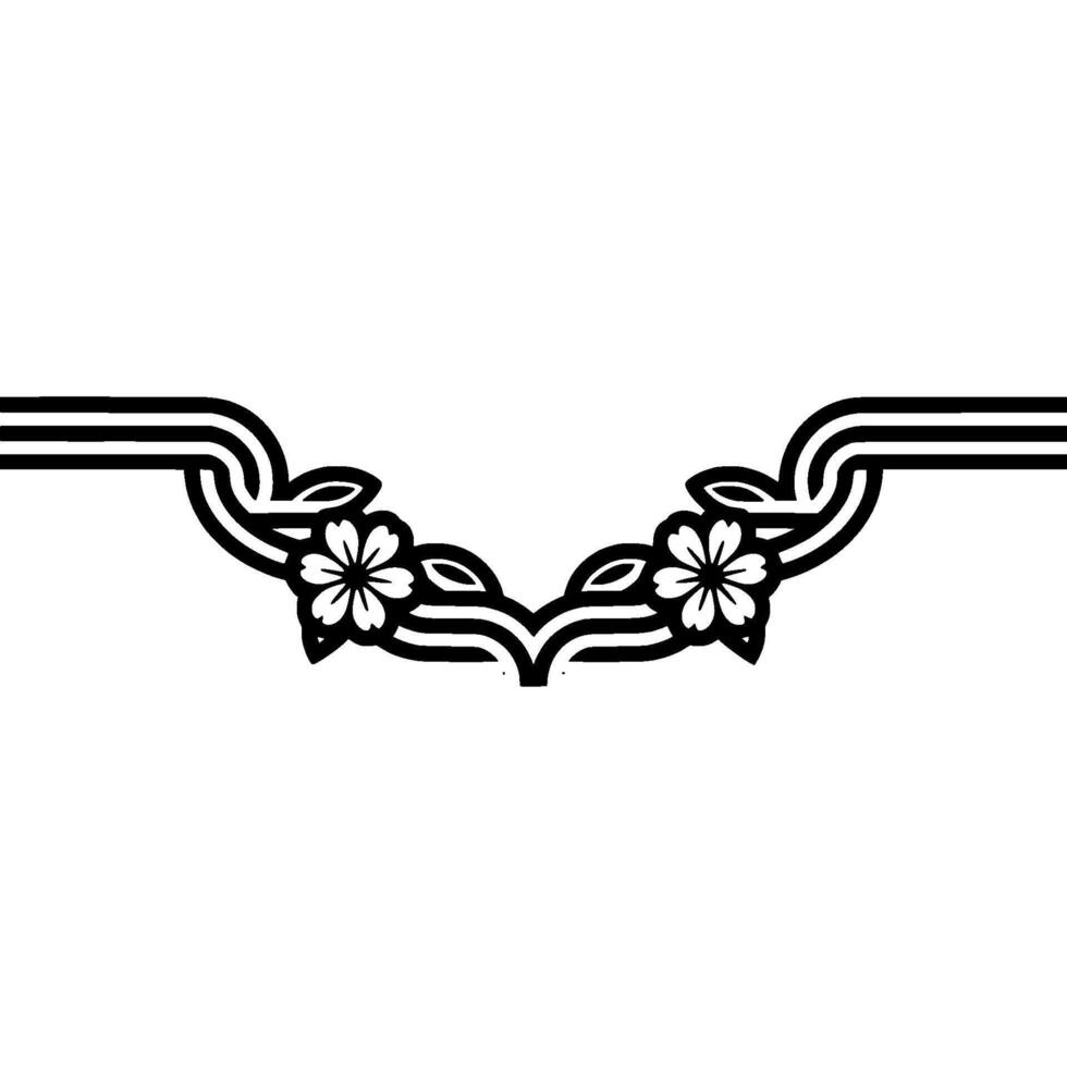 Elegant Floral , Black White, Decorative Border, Illustration vector