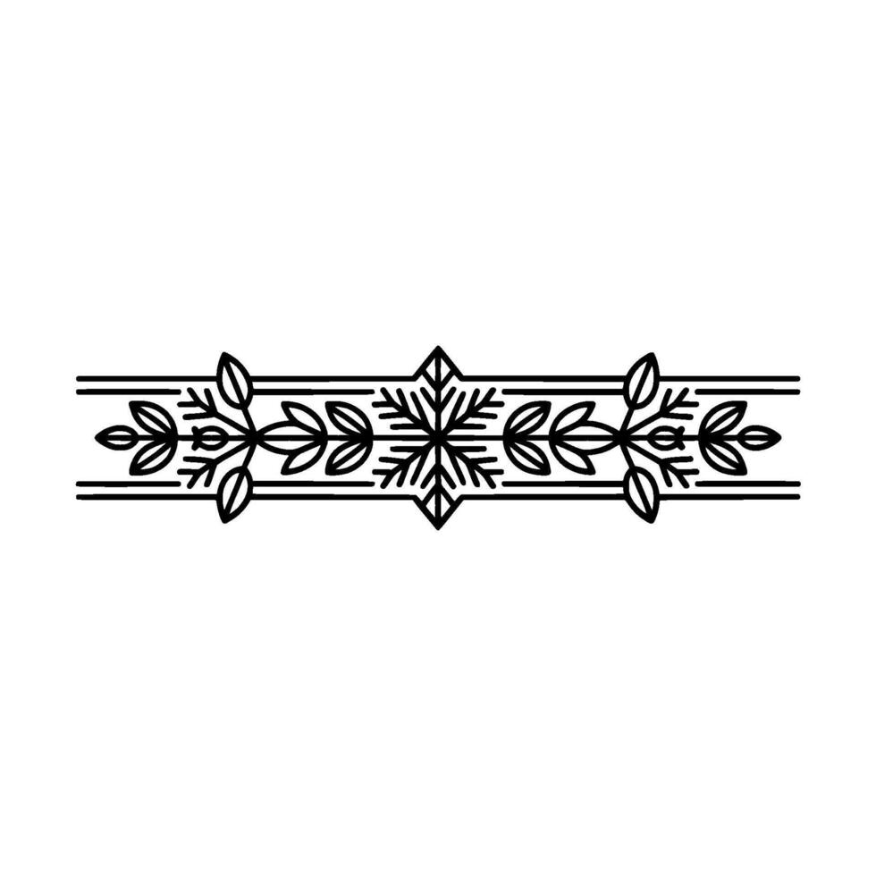 Elegant Minimalist Floral Divider, Monochrome Border vector