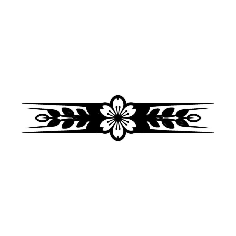Elegant Floral Border with Cherry Blossom and Leaves vector