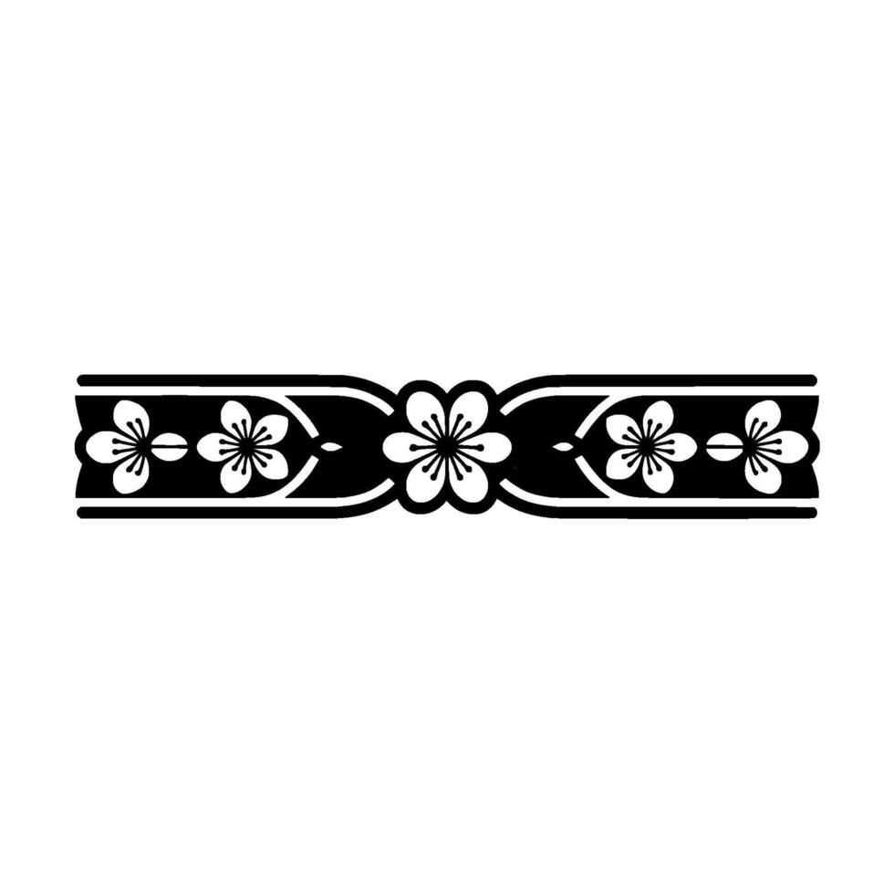 Elegant Floral Border on Black,, Illustration vector
