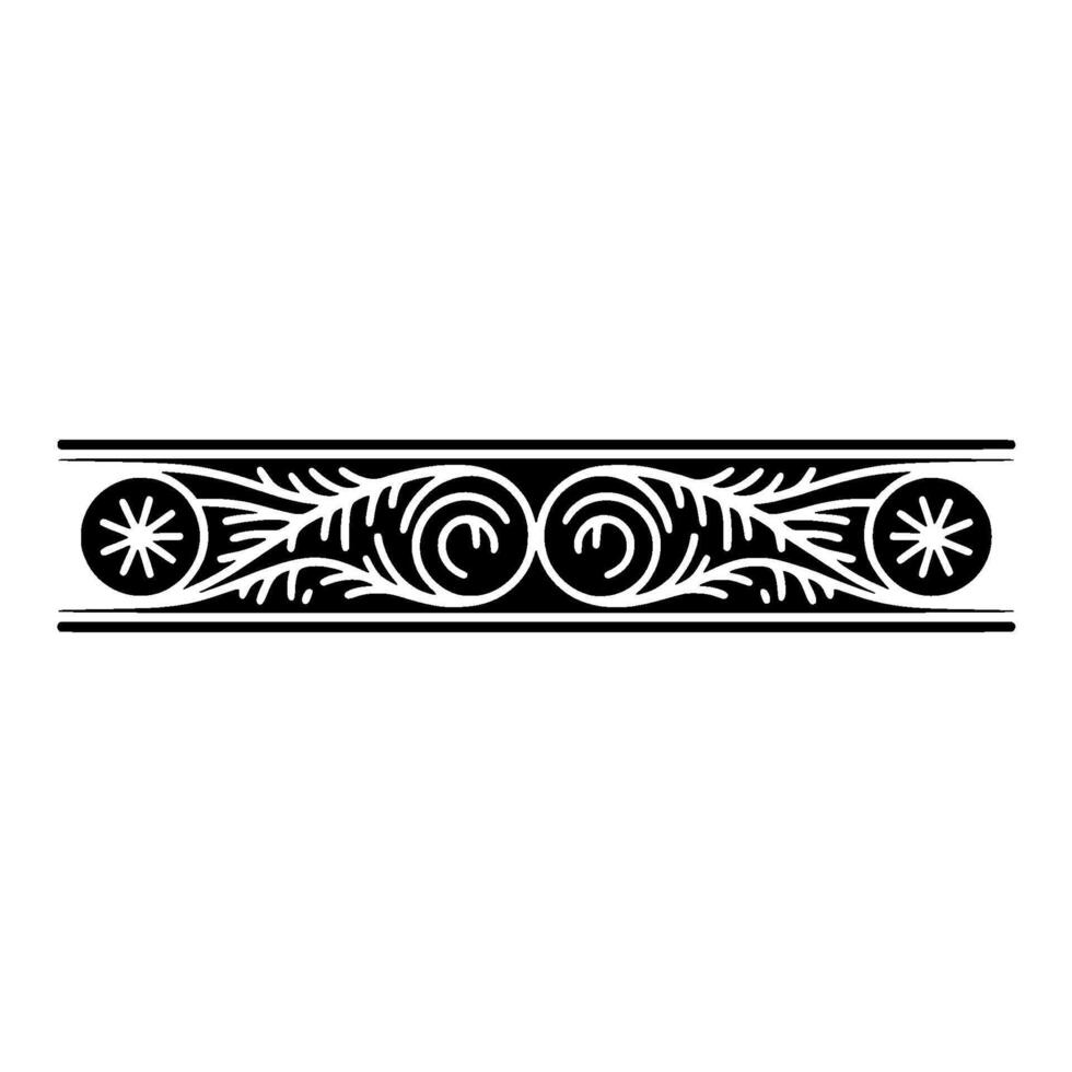 Elegant Black and- White Floral Border Element vector