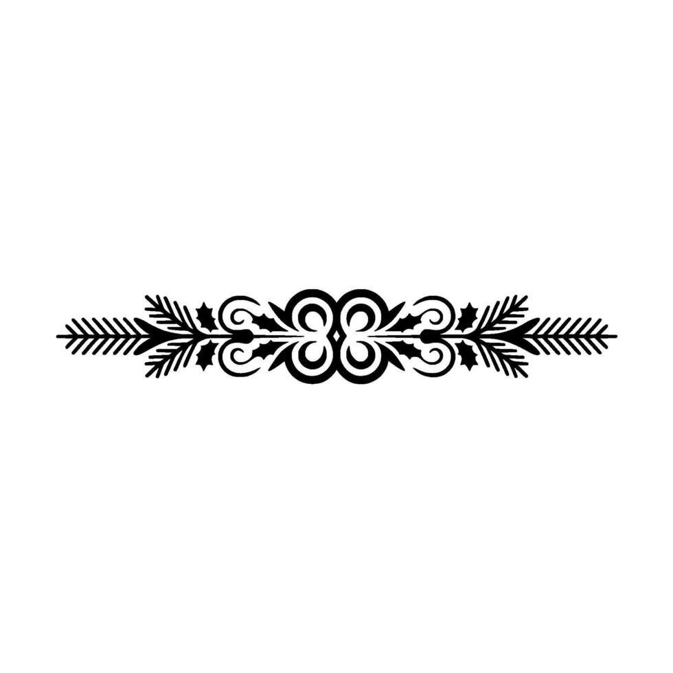Minimalist Black and White Christmas Ornament on White vector