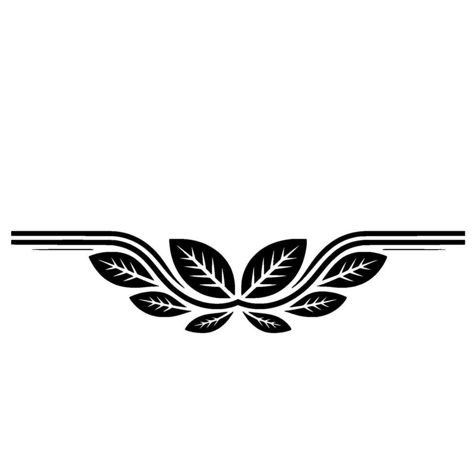 Elegant Black Leaf Motif , Minimalist Border vector
