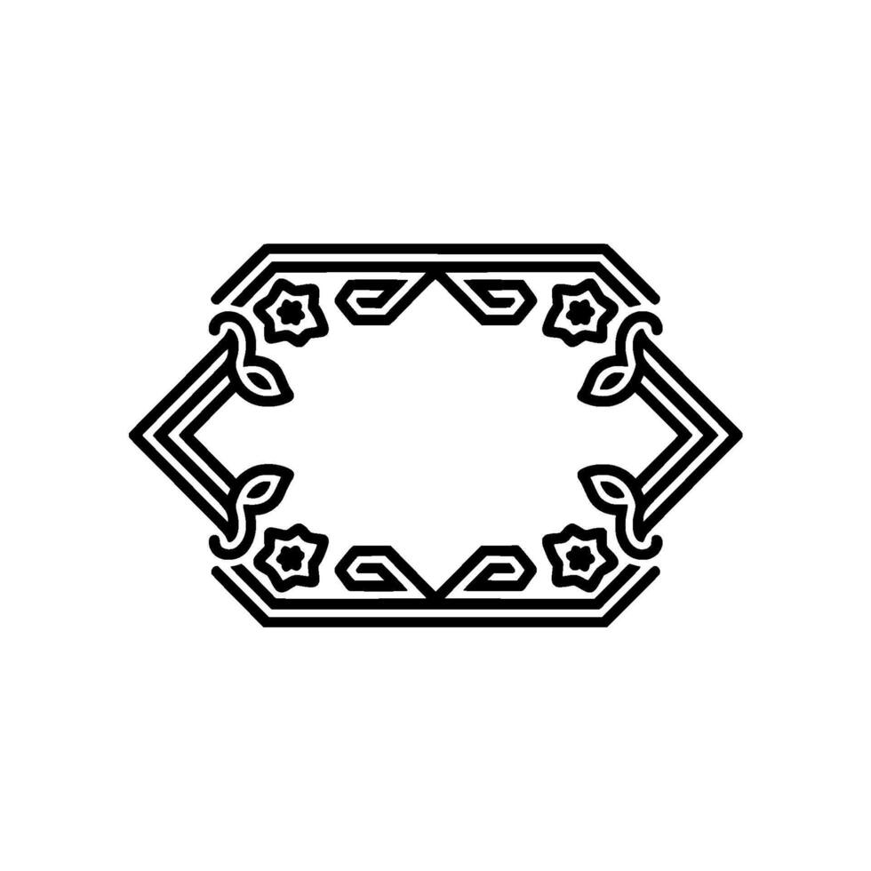 Geometric Decorative Frame Element, Black and White Minimalist vector