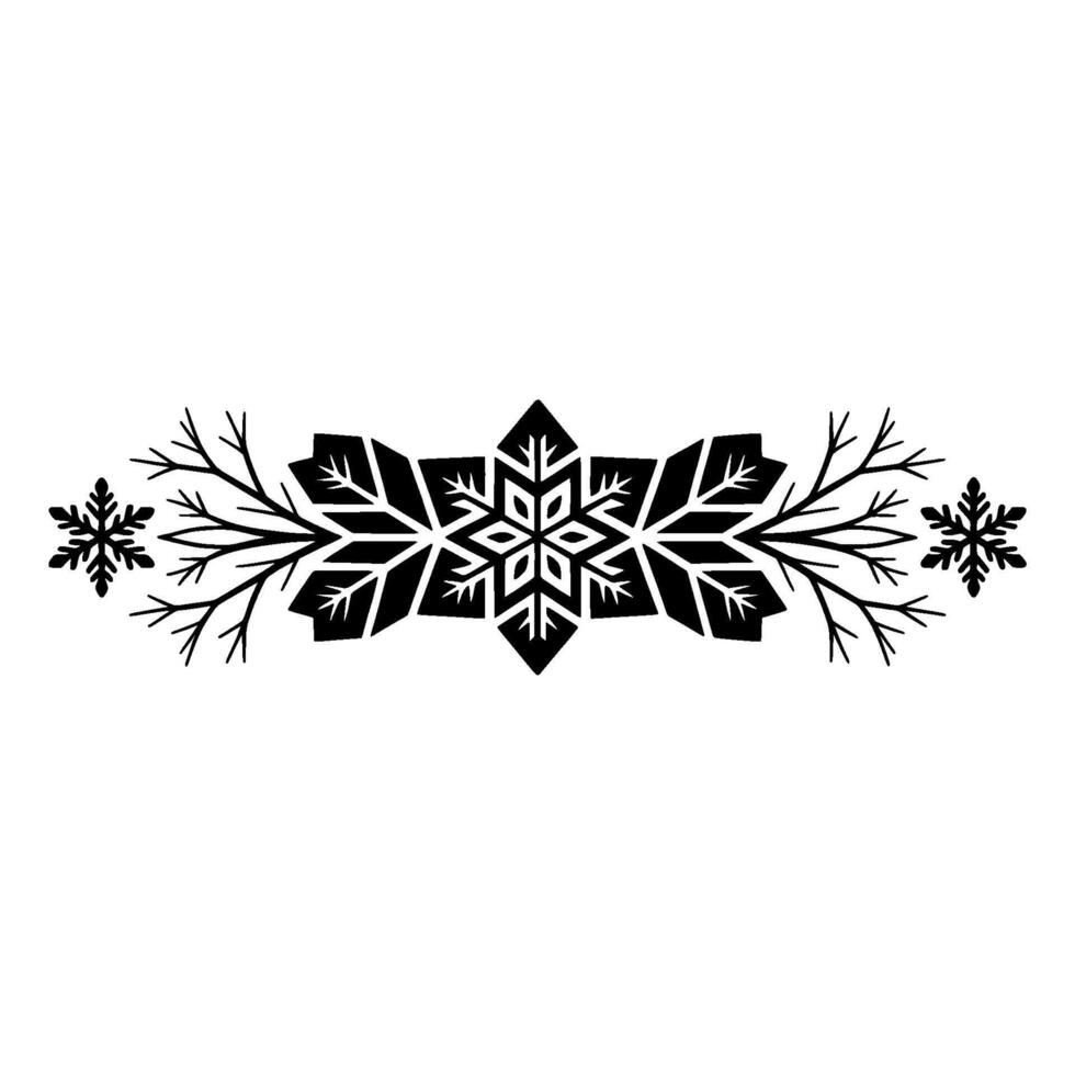 Minimalist Winter Border Geometric Snowflake vector