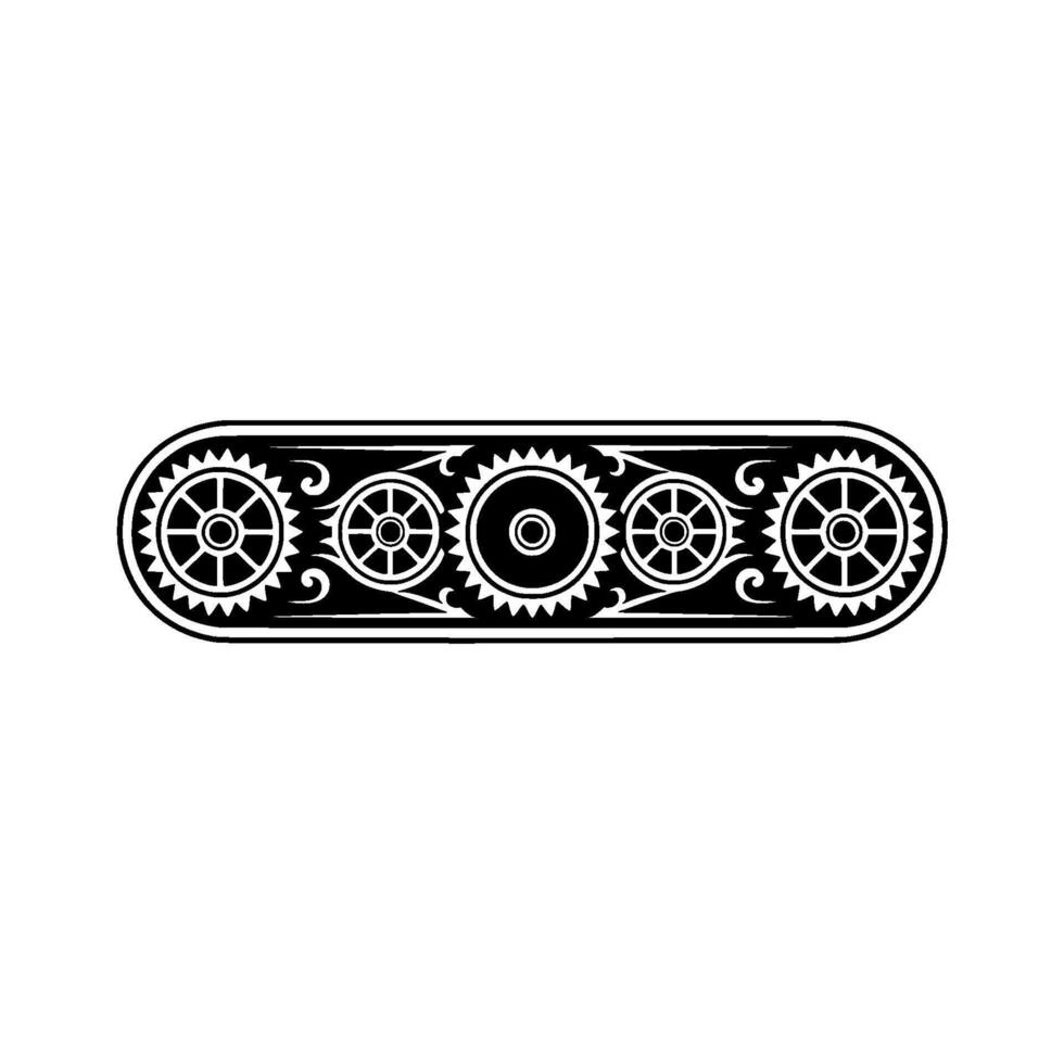 Decorative Gear in Black and White vector