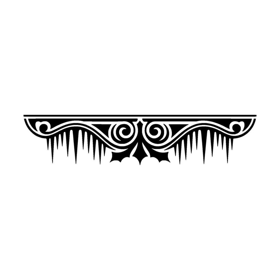 Ornamental Winter Icicles Swirls, Minimalist Decorative Element vector