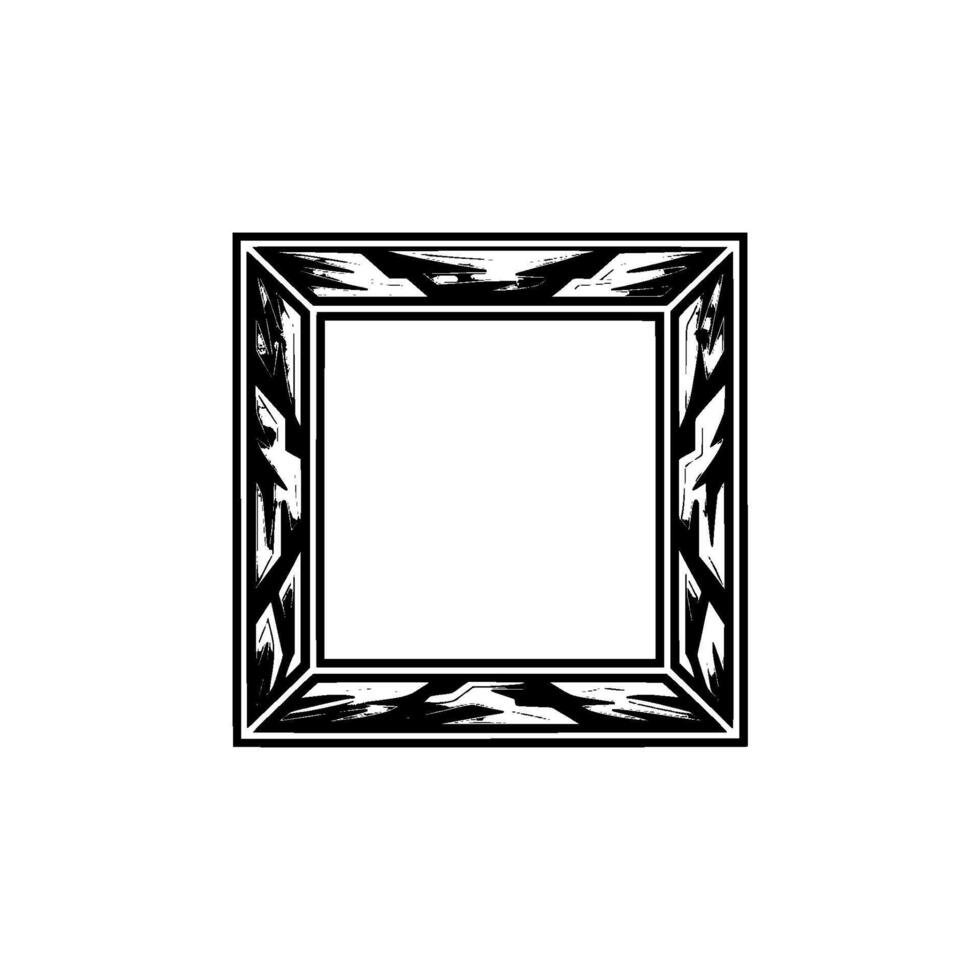 Modern Geometric Frame with Textured Borders on White Background vector