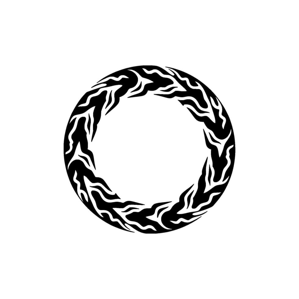 Abstract Black Circle on White Decorative Frame or Ornament vector
