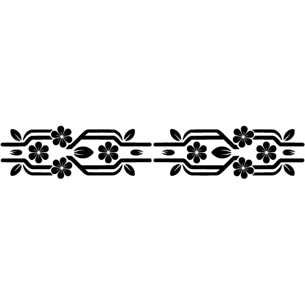 Floral Border Elegant Black and White vector