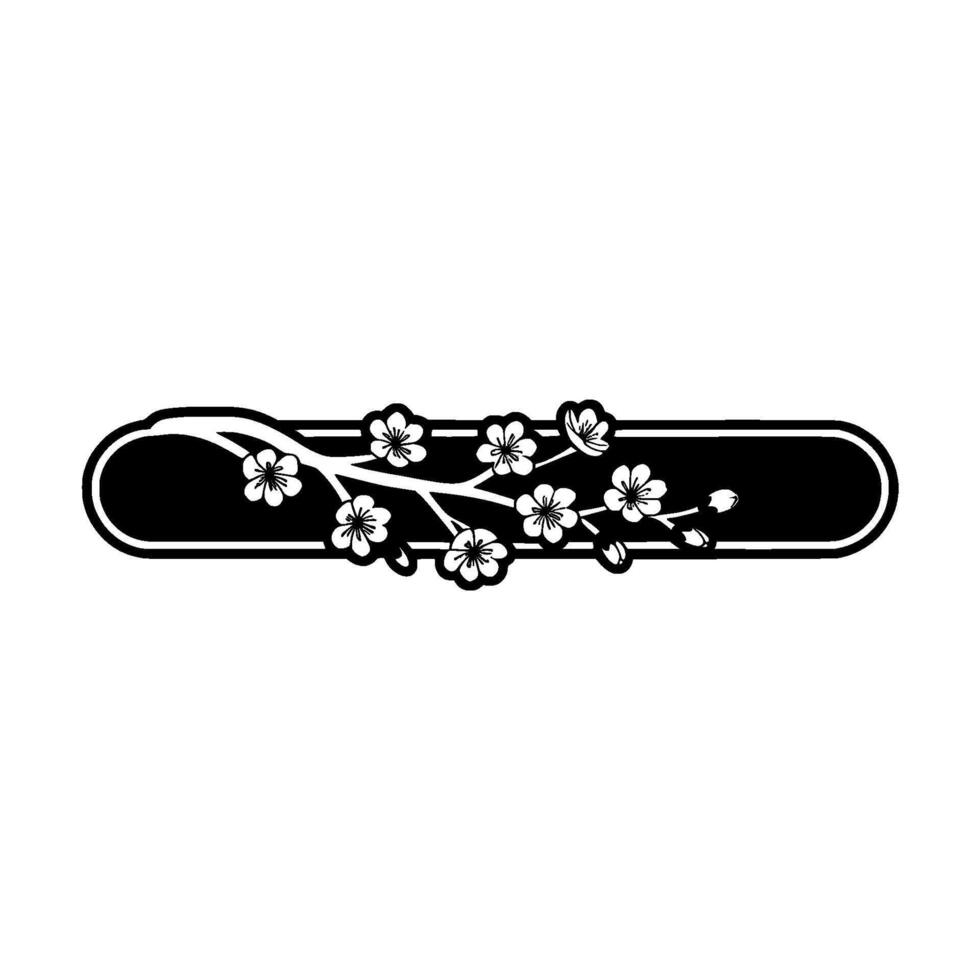 Minimalist Sakura Blossom Banner on White Background vector