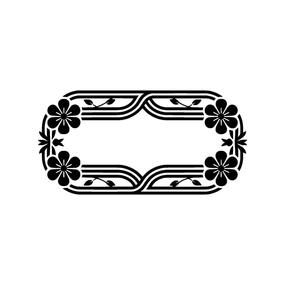 Elegant Floral, Frame , Black and White, Decorative Border vector