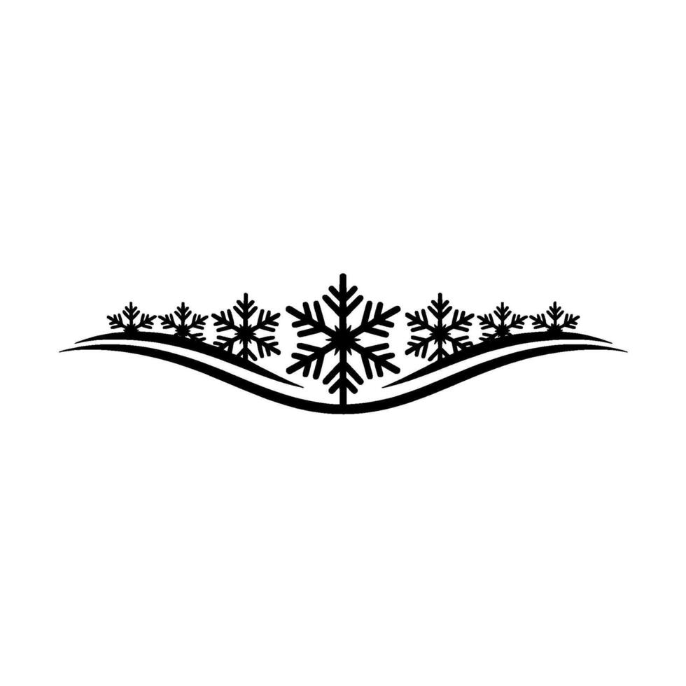 Minimalist Snowflake Border on White, Winter vector
