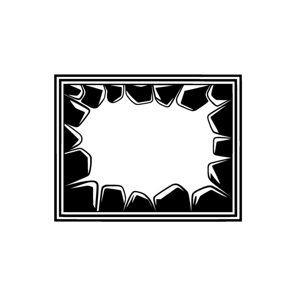 Abstract Black and White Stone Frame vector