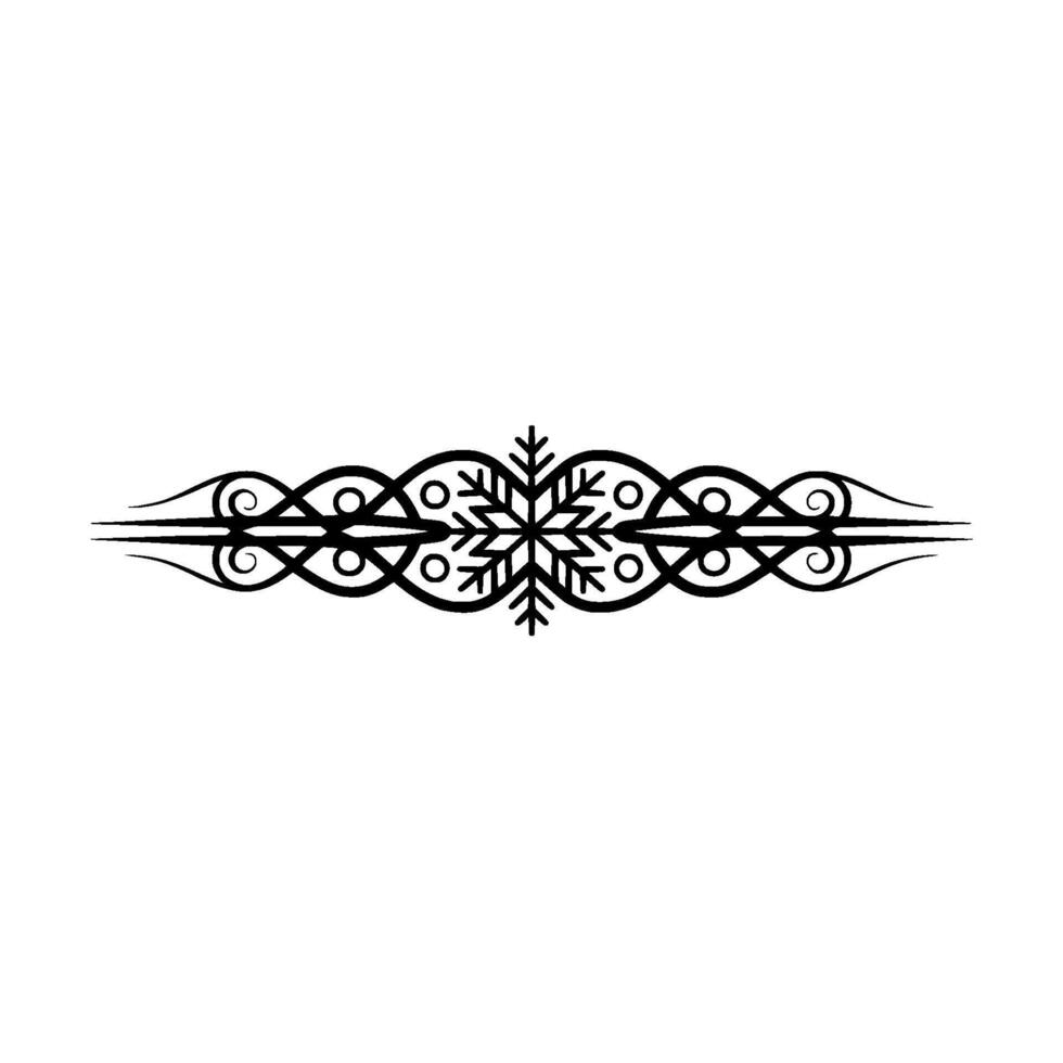 Elegant Black Snowflake- Border on White Background vector