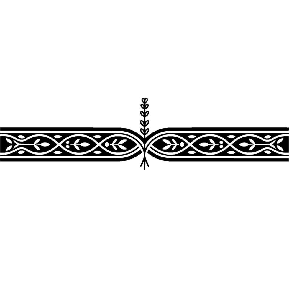 Elegant Black White Floral Ornament, Decorative, Element vector