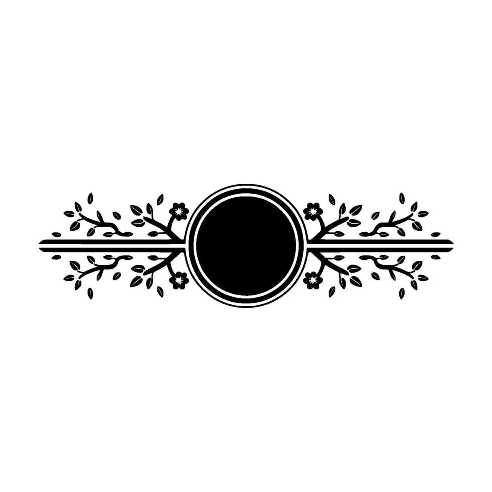 Elegant Floral Circular Frame with Branch vector