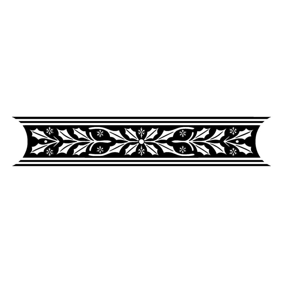 Elegant Black and White Christmas Border - Festive Element vector