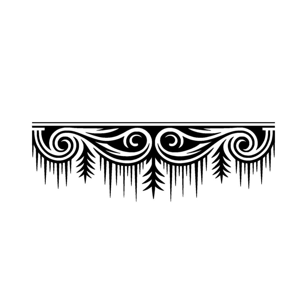 Abstract Winter Border with Icicles, Black on White vector