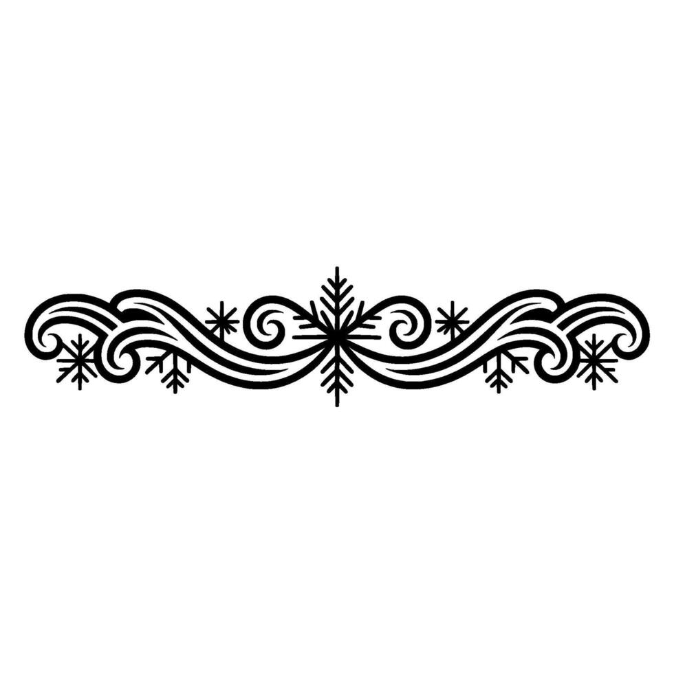 Elegant Black, White Winter Border Element vector