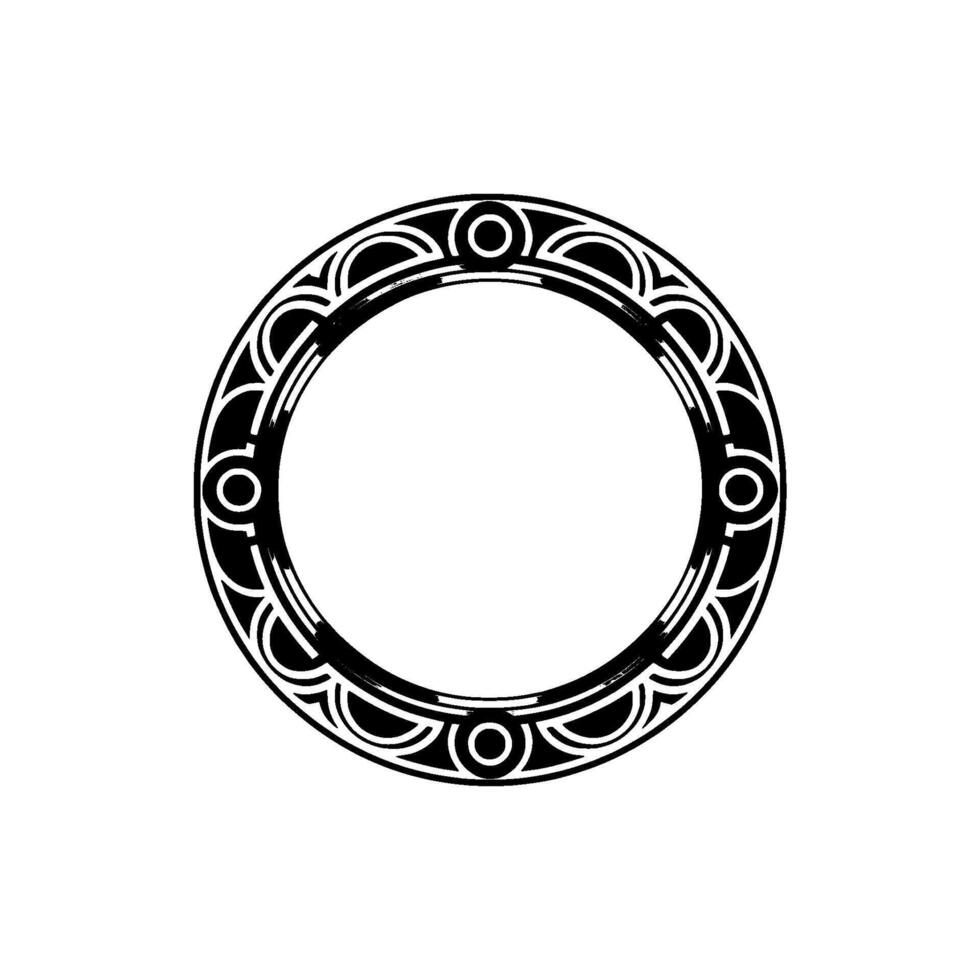 Elegant Art Deco Circle Frame on White - Decorative Element vector
