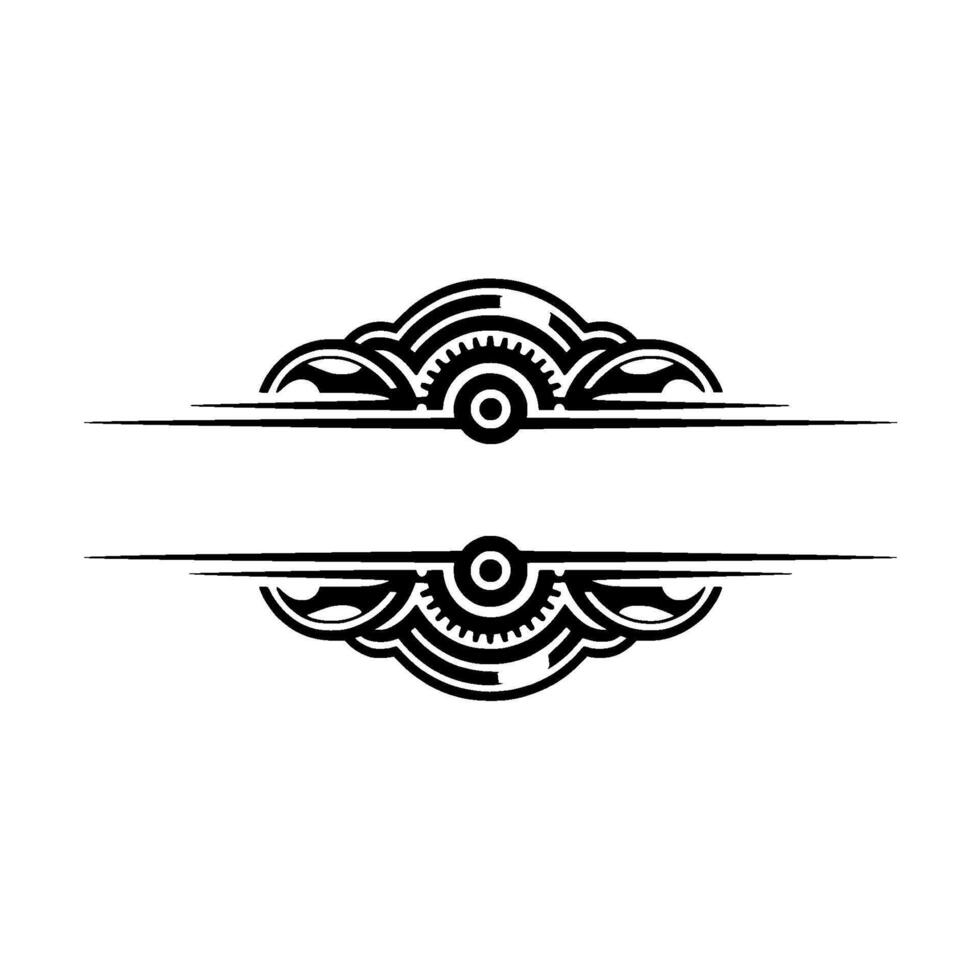 Art Deco Ornament Element, Black White, Decorative vector