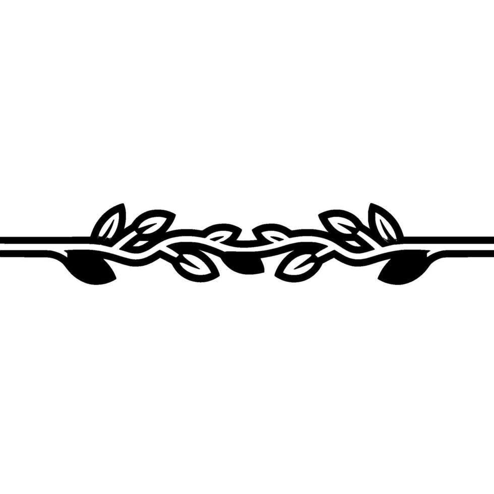 Minimalist Floral Ornament - Black Outline, Pink Green Accents vector