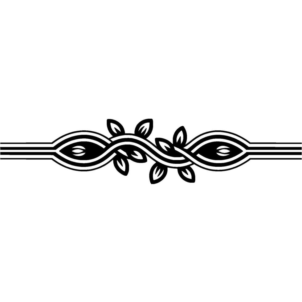 Elegant Art Deco Floral Border, Pink and Black, Geometric vector
