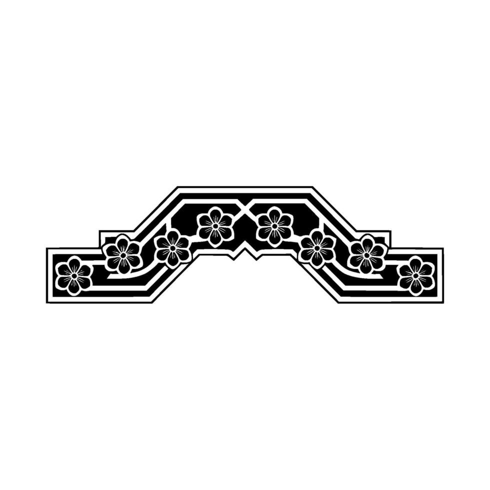 Elegant Floral Border in, Black and White,- Minimalist Style vector