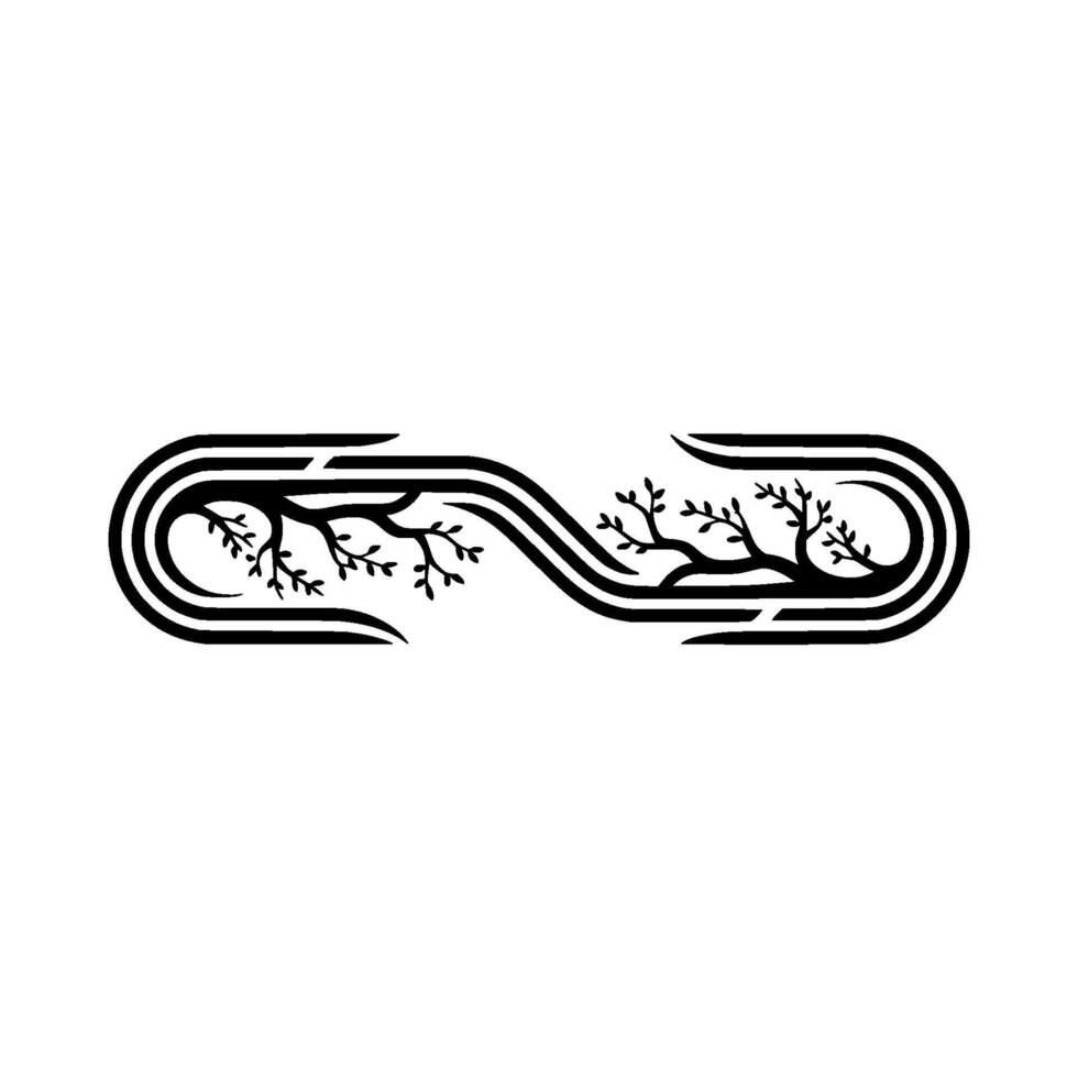 Minimalist Tree Branch in Infinity Shape vector
