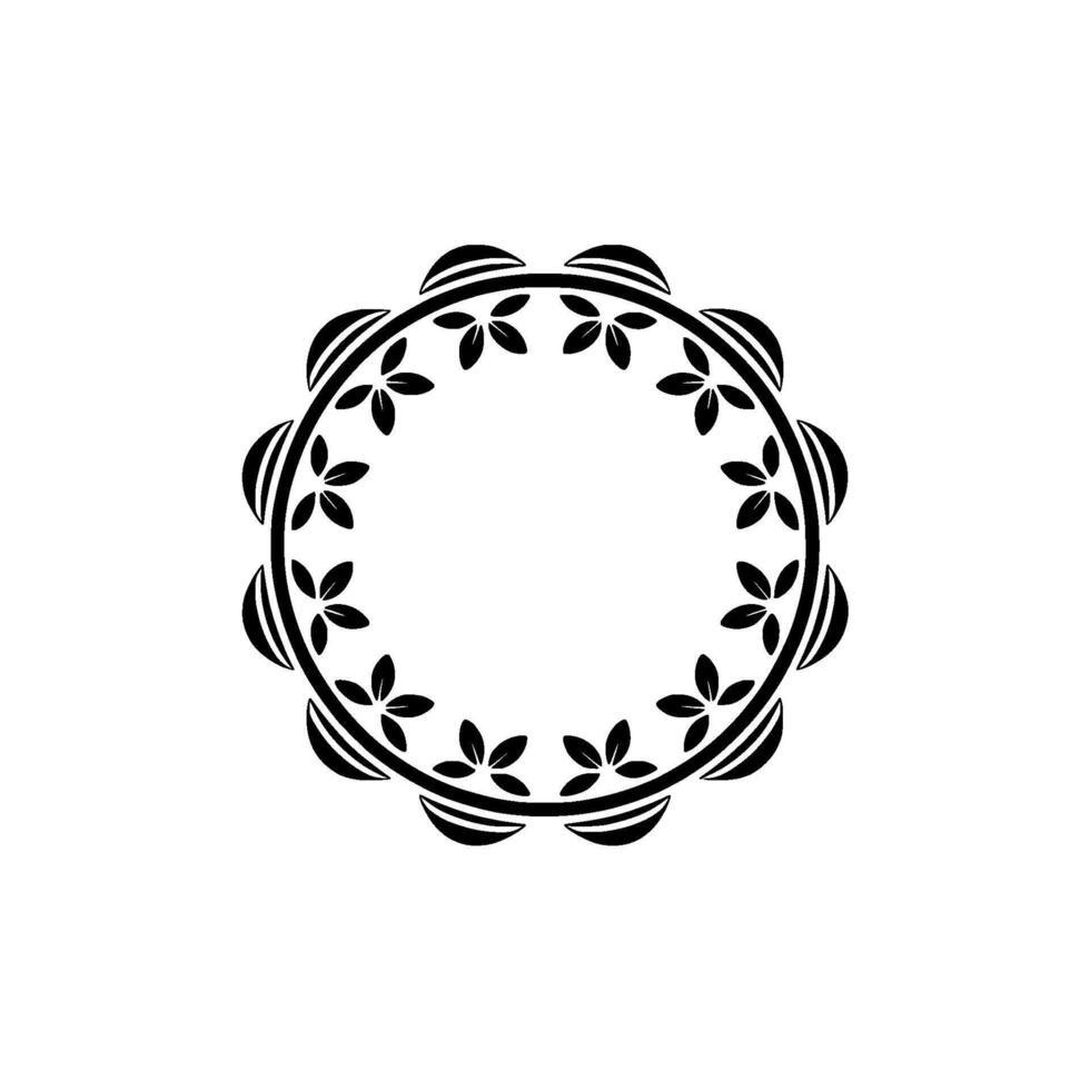 Elegant Black Floral- Wreath on Cream Background vector