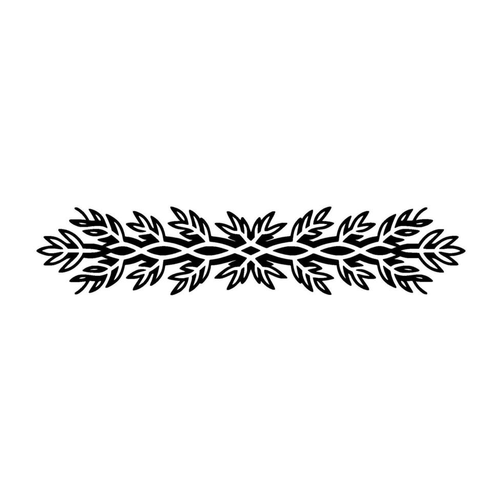 Ornate Black Leaf Border, Minimalist , Decorative Element vector
